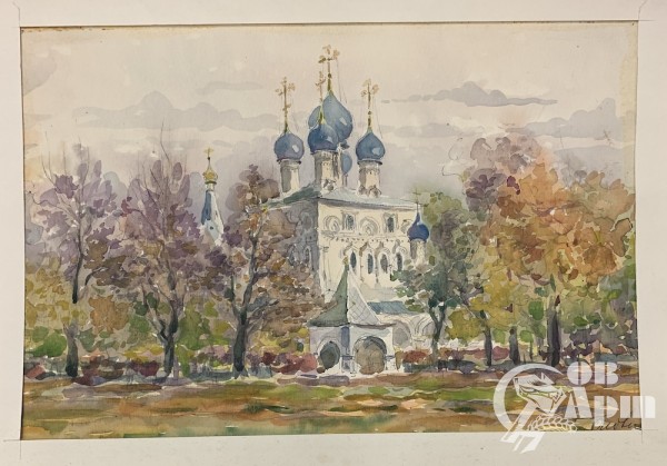 Акварель "Москва. "Новодевичий монастырь"