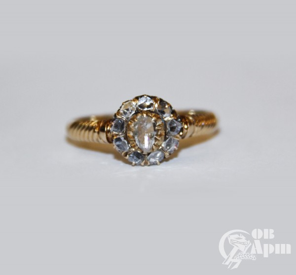 Кольцо "Малинка" с алмазами