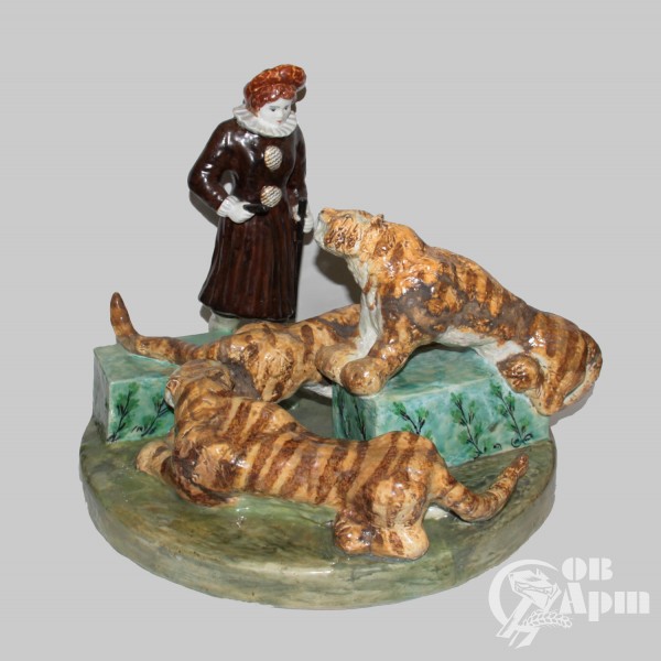 Скульптурная композиция "Укротительница тигров"