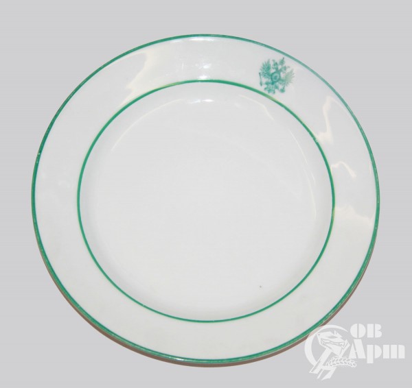 Тарелка сервизная с зеленым гербом