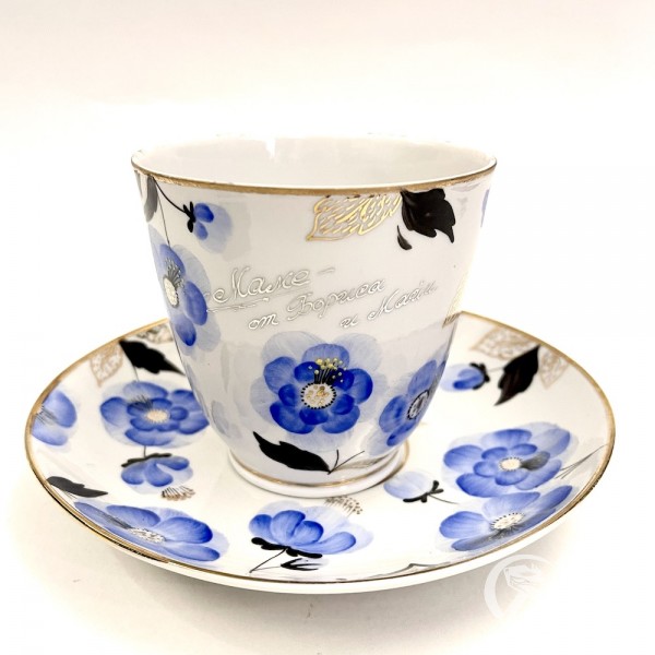 Чайный бокал "Синие цветы"