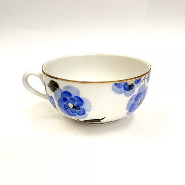 Чайные пары и молочник "Голубые цветы"