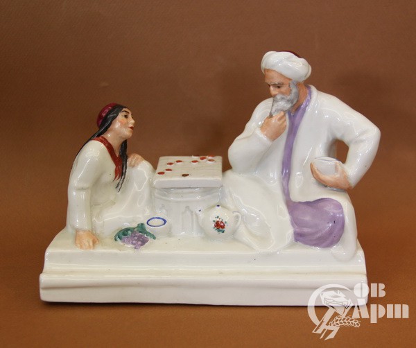 Чернильница "Игра в шашки"