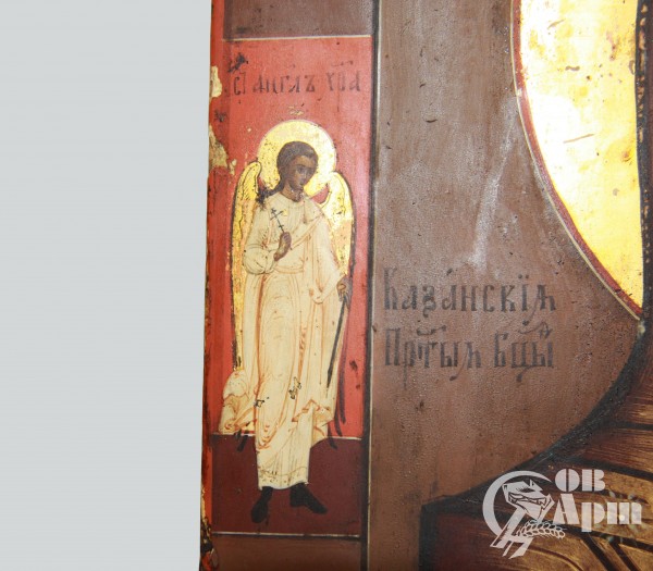 Икона "Богородица Казанская с приписными Ангелом Хранитлем и Св. Мученицей Матроной"