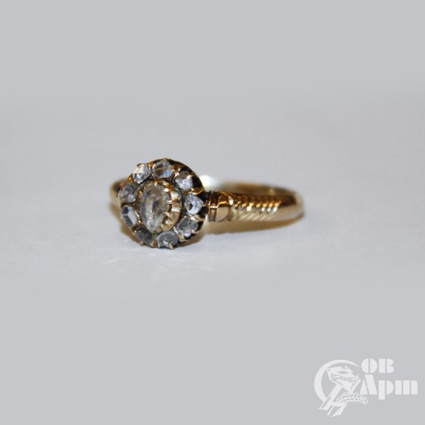 Кольцо "Малинка" с алмазами