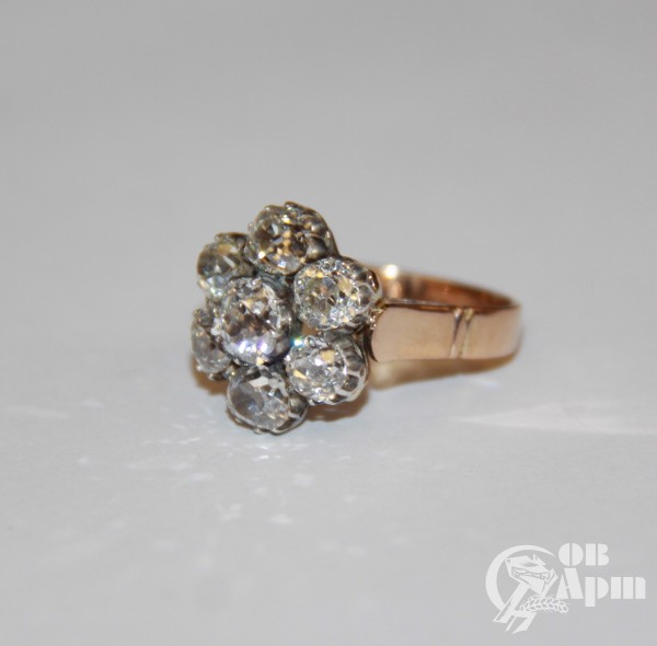 Кольцо "Малинка" с бриллиантами