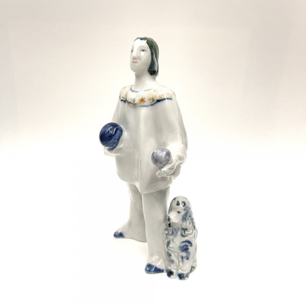 Скульптура "Клоун-жонглер с собакой"