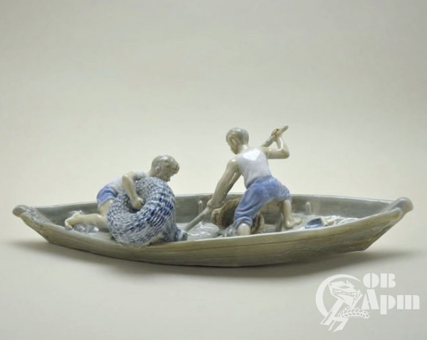 Скульптура "Юные рыбаки", Сотников А.Г., Дулево